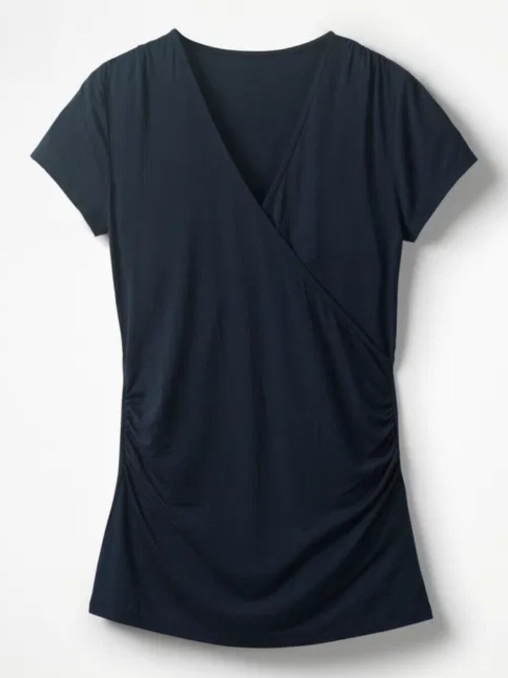 Boden Short Sleeve Wrap Top in Navy Blue Women's Size 14
